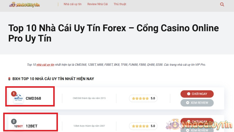 Chọn nhà cái uy tín