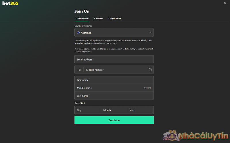 Hướng dẫn đăng ký Bet365 login